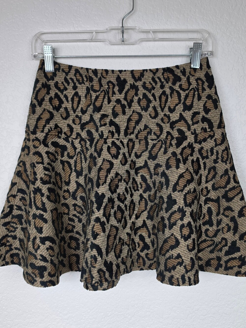 Free People Leopard Cheetah Print Flare Mini Skirt